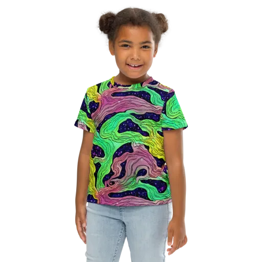 Psychedelic Tides on a Kids Crew Neck T-Shirt