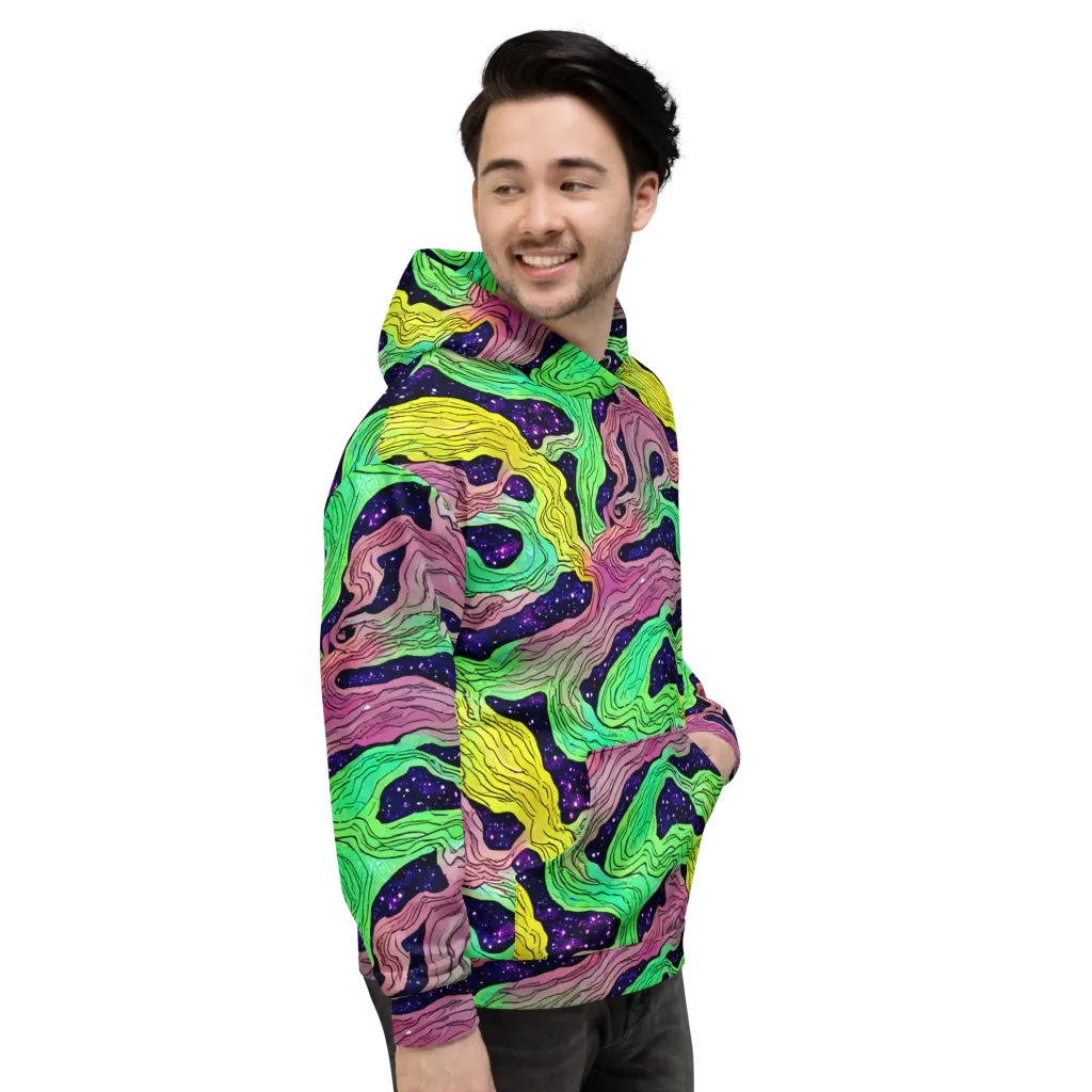 Psychedelic Tides on Hoodie — Right