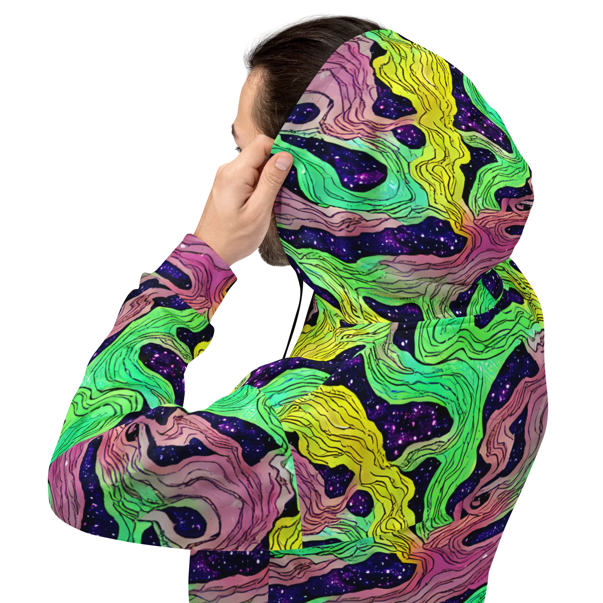 Psychedelic Tides on Hoodie — Back