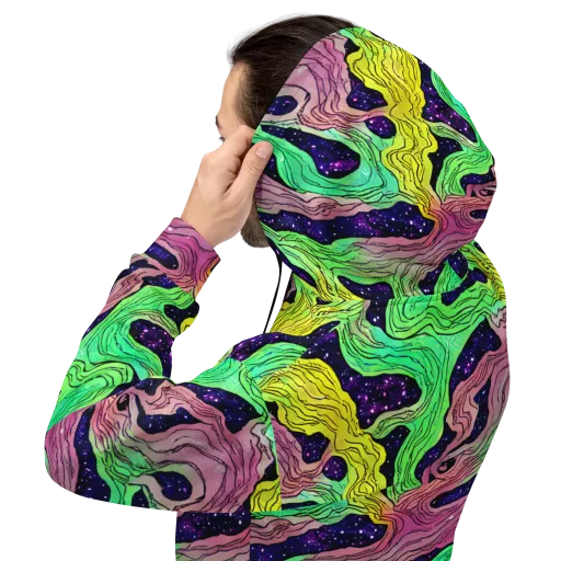 Psychedelic Tides on a Hoodie