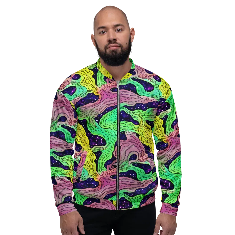 Psychedelic Tides on Bomber Jacket — Front