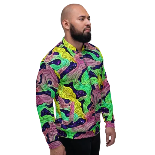 Psychedelic Tides on a Bomber Jacket