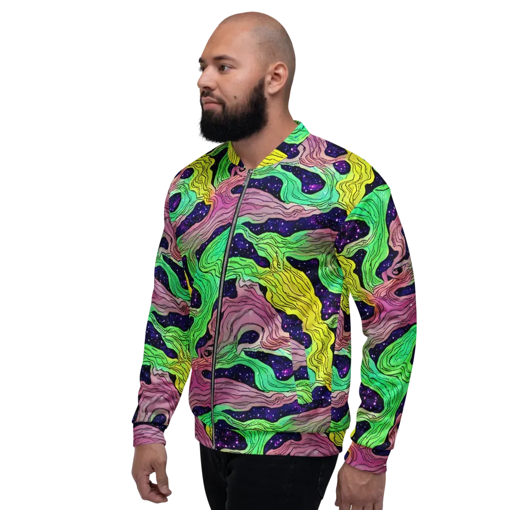Psychedelic Tides on Bomber Jacket — Left