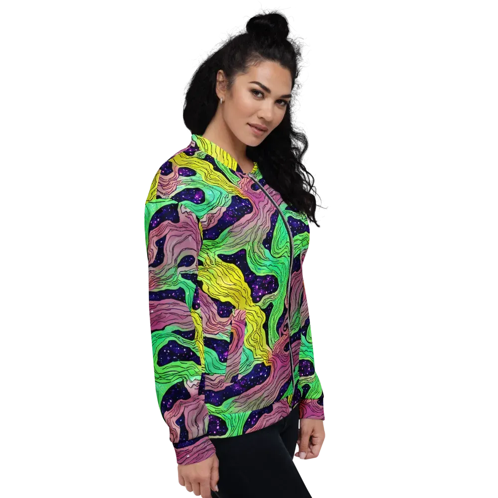 Psychedelic Tides on Bomber Jacket — Right