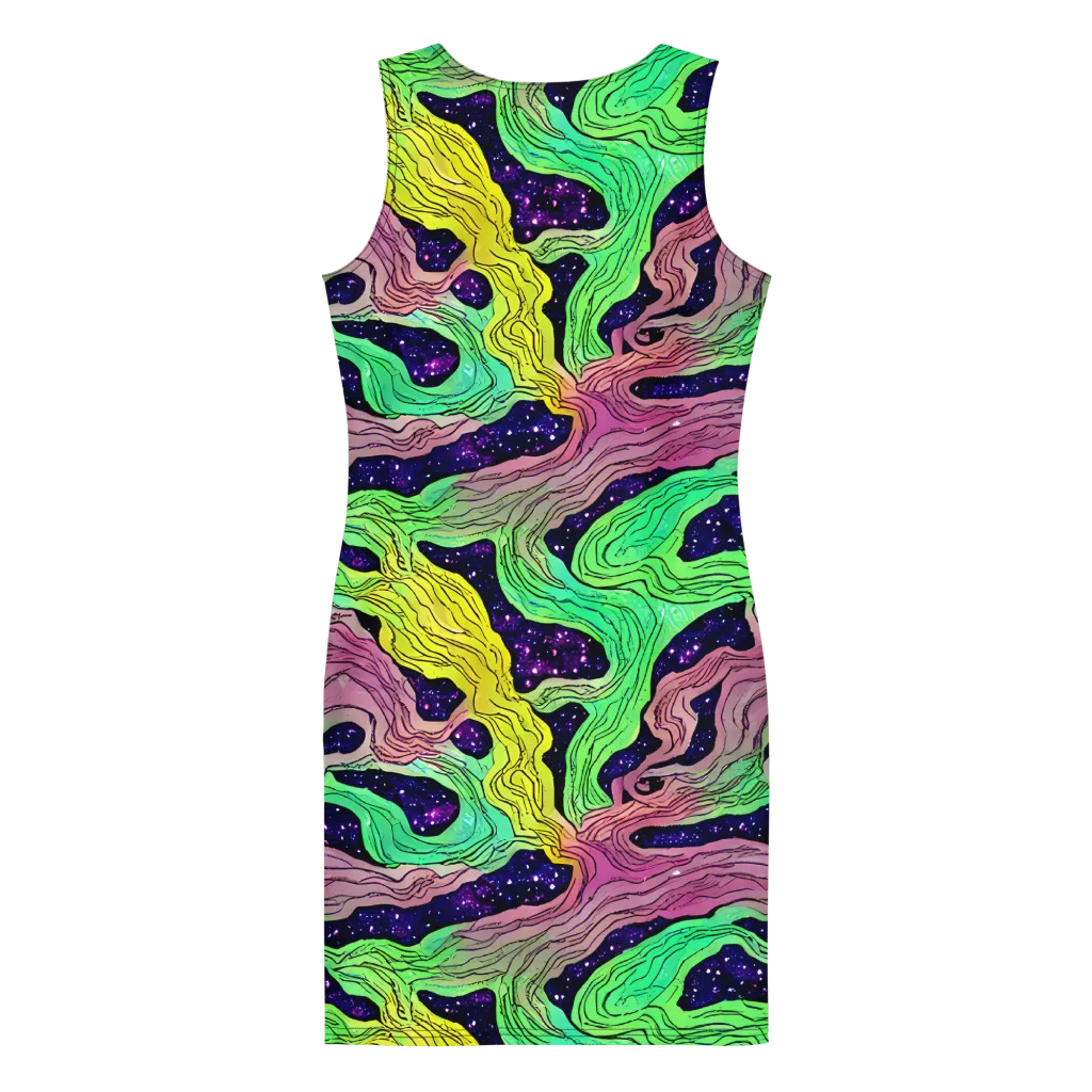 Psychedelic Tides on Bodycon Dress — Back