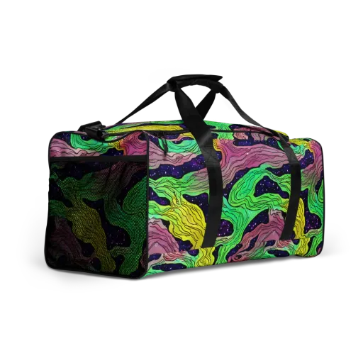 Psychedelic Tides on a Duffle Bag