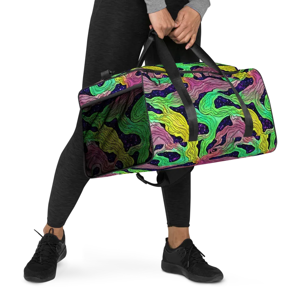 Psychedelic Tides on Duffle Bag — Right Front