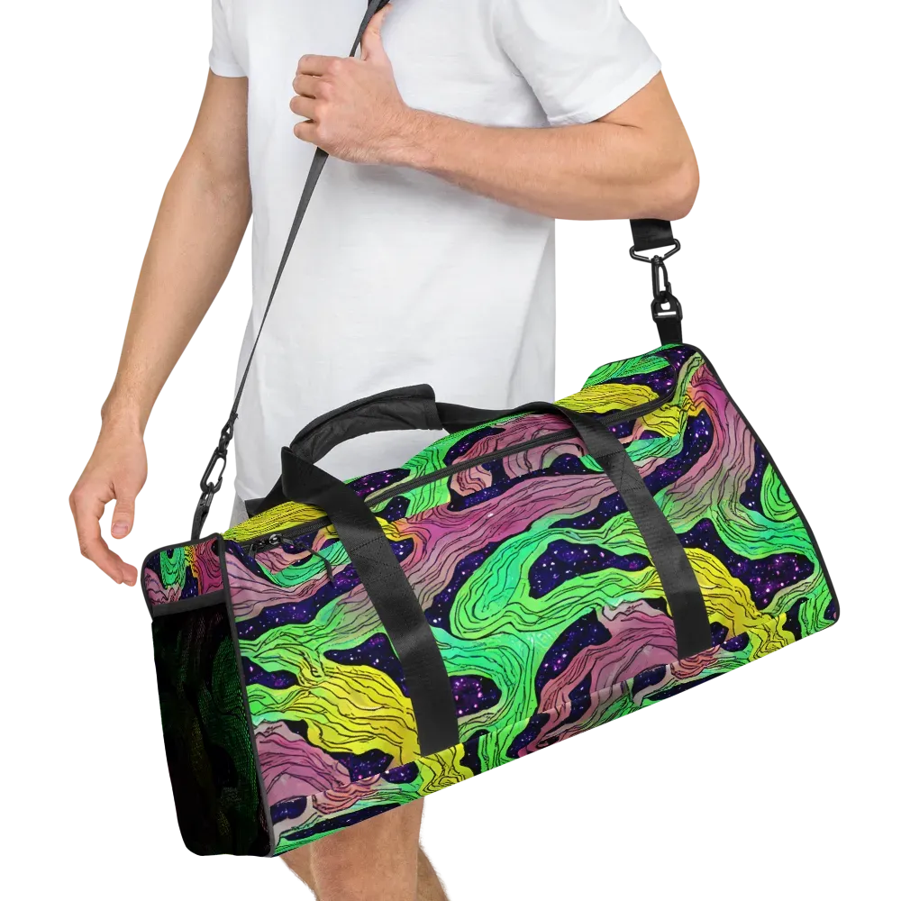 Psychedelic Tides on Duffle Bag — Right Front