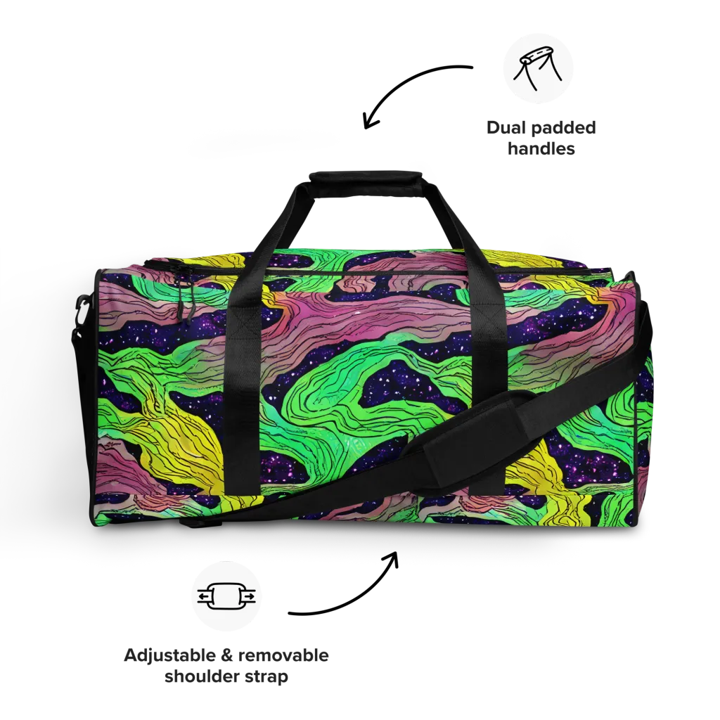 Psychedelic Tides on Duffle Bag — Front