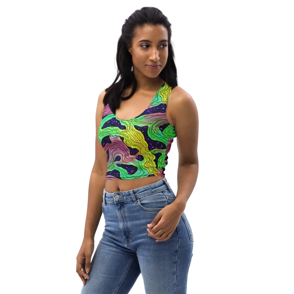 Psychedelic Tides on Crop Top — Left Front