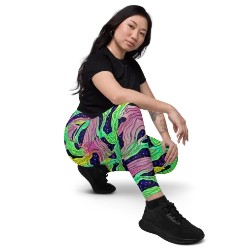 Psychedelic Tides on a Leggings with Pockets
