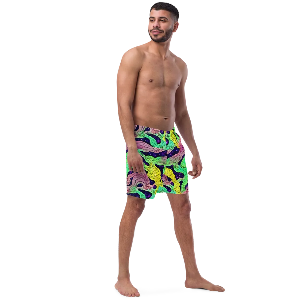 Psychedelic Tides on Swim Trunks — Right Front