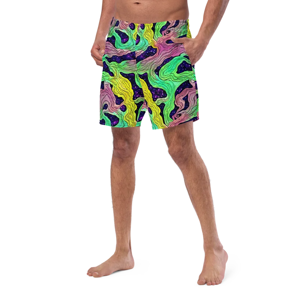 Psychedelic Tides on Swim Trunks — Left Front