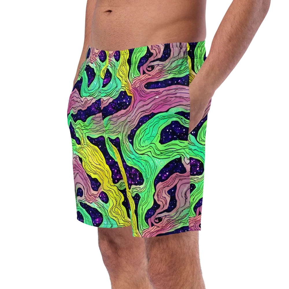Psychedelic Tides on Swim Trunks — Left Front