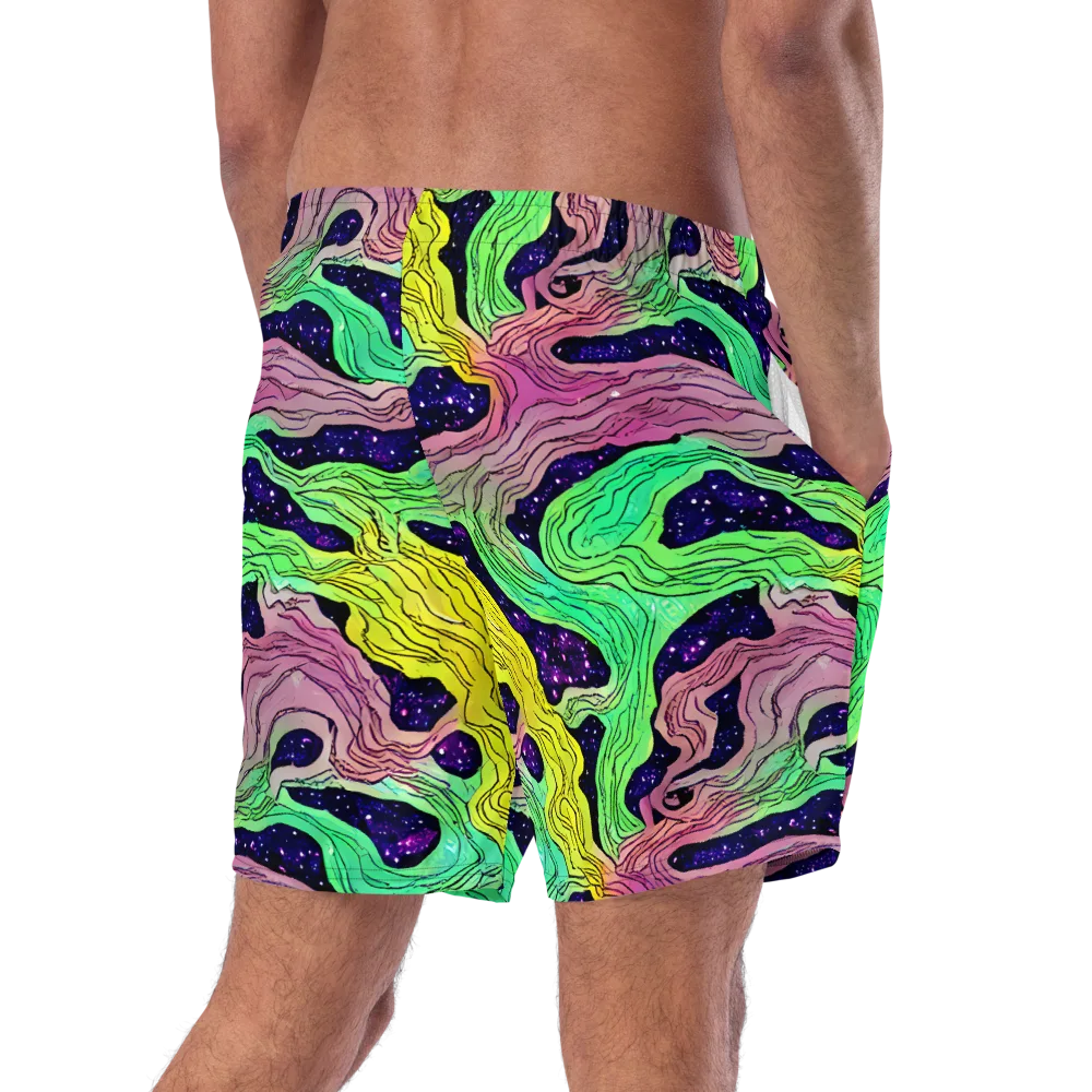 Psychedelic Tides on Swim Trunks — Right Back