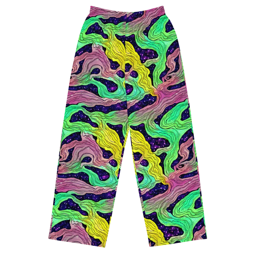 Psychedelic Tides on Wide-Leg Pants — Front