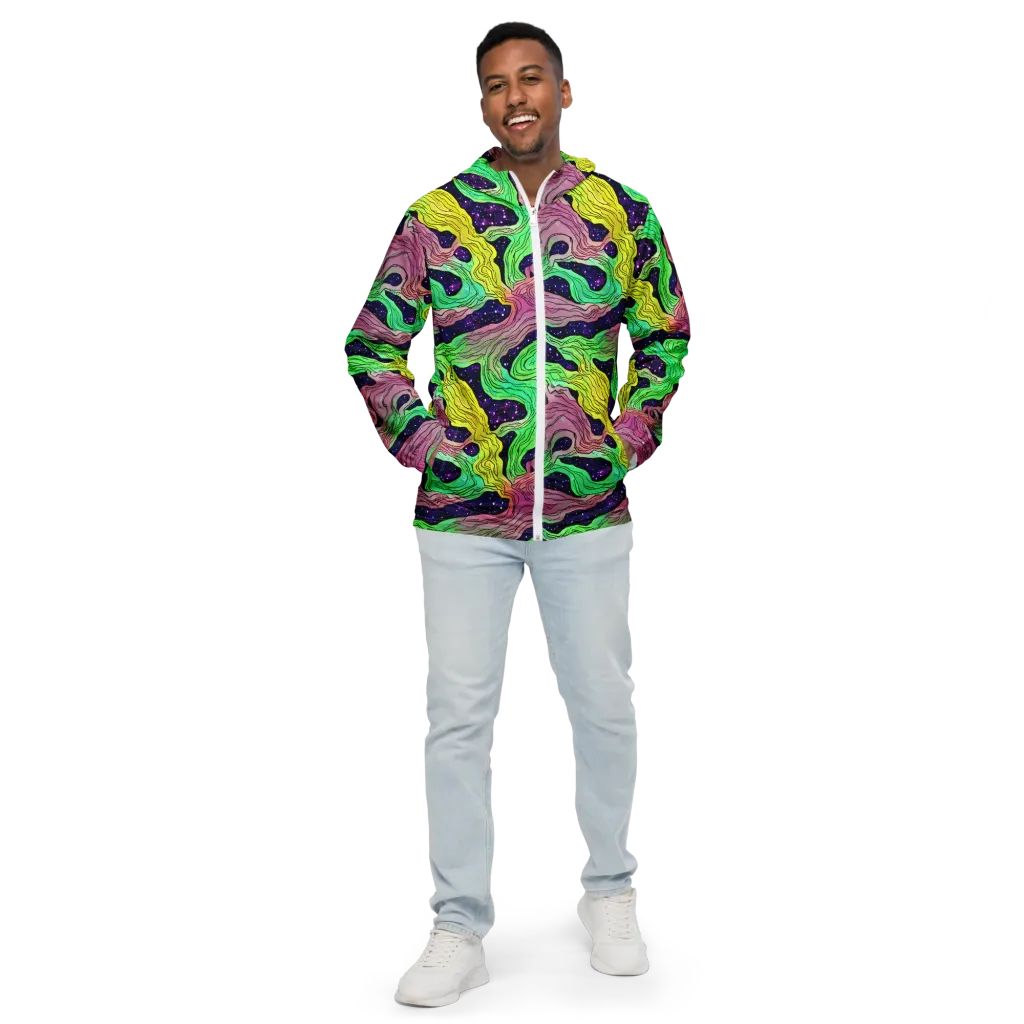 Psychedelic Tides on Men's Windbreaker — Front