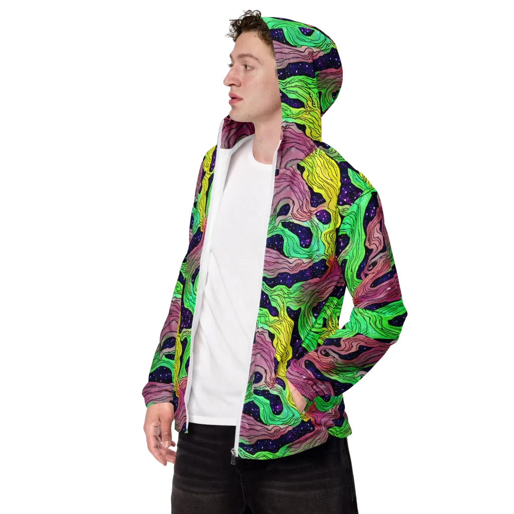 Psychedelic Tides on Men's Windbreaker — Left Front