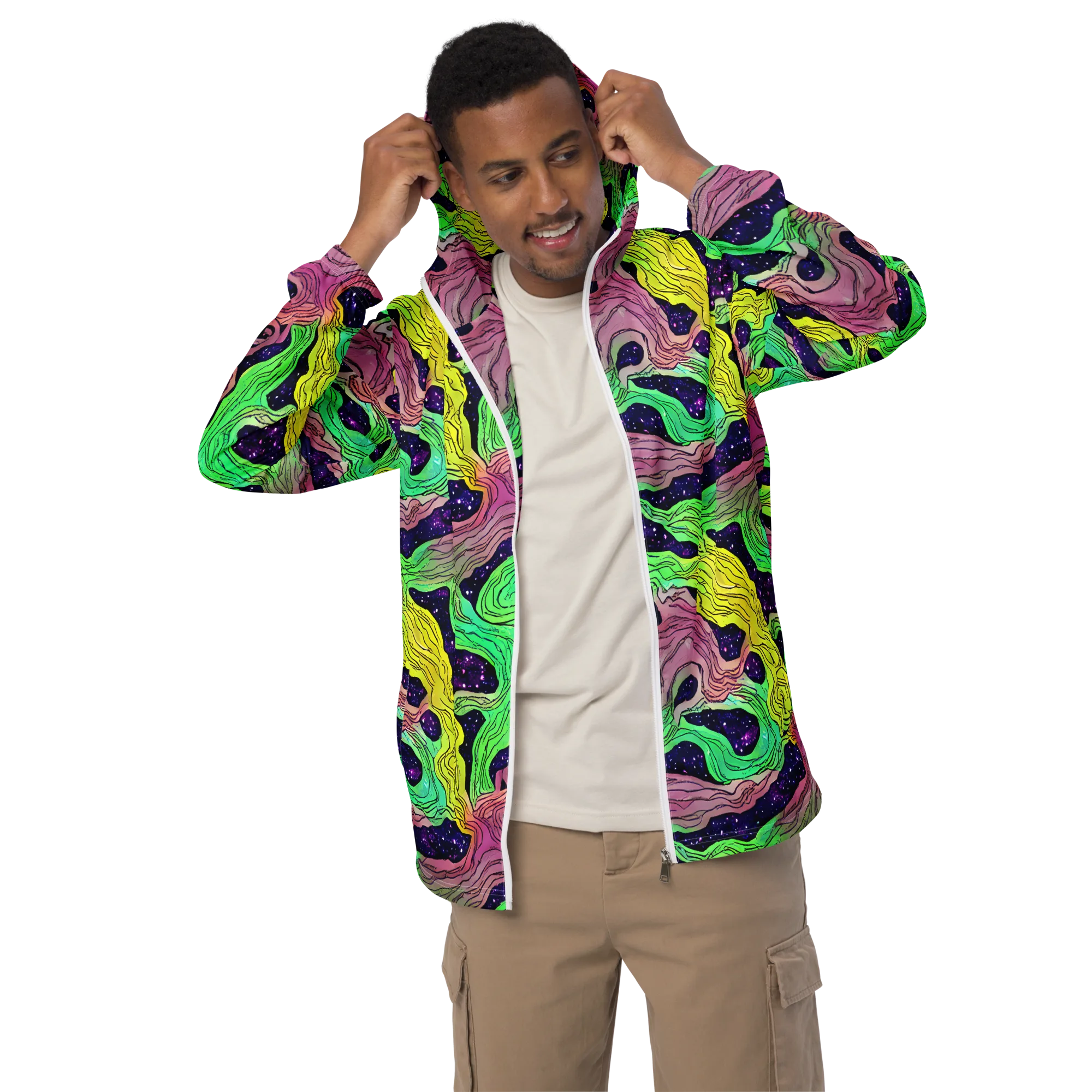 Psychedelic Tides on Men's Windbreaker — Front