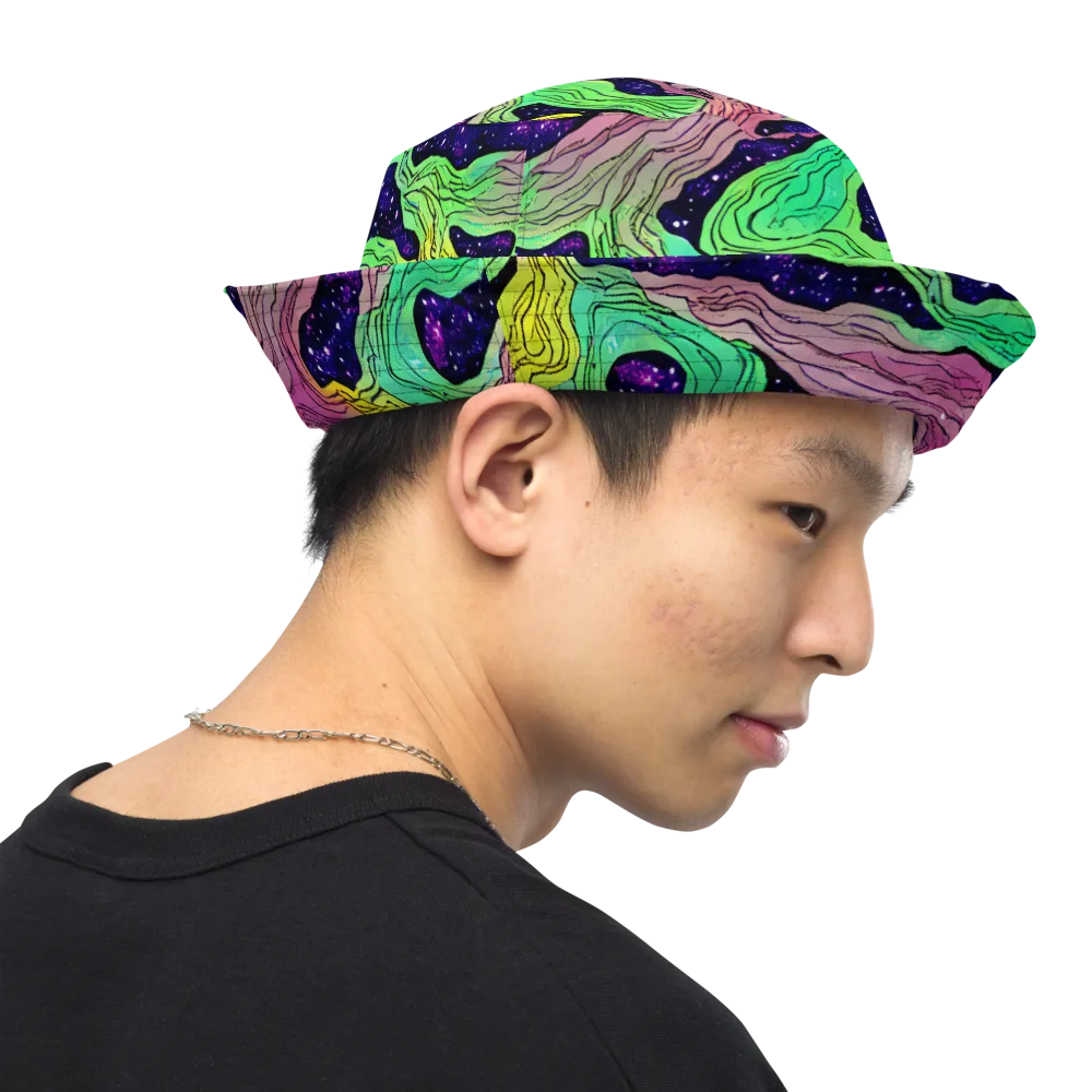 Psychedelic Tides on Reversible Bucket Hat — Right Outside