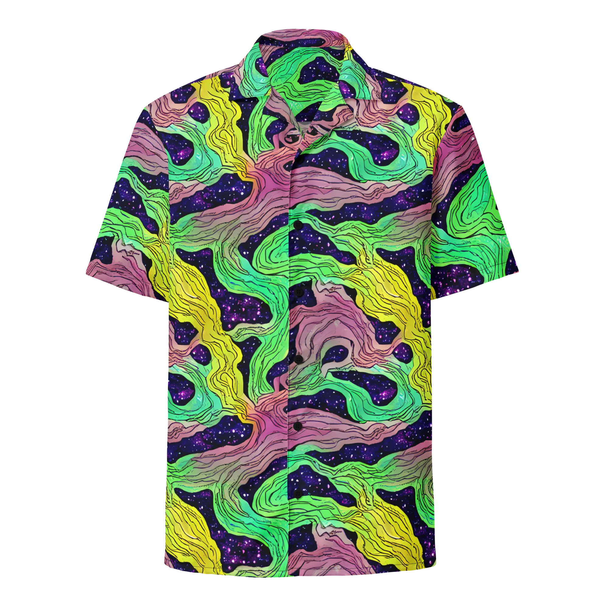 Psychedelic Tides on Button Shirt — Front
