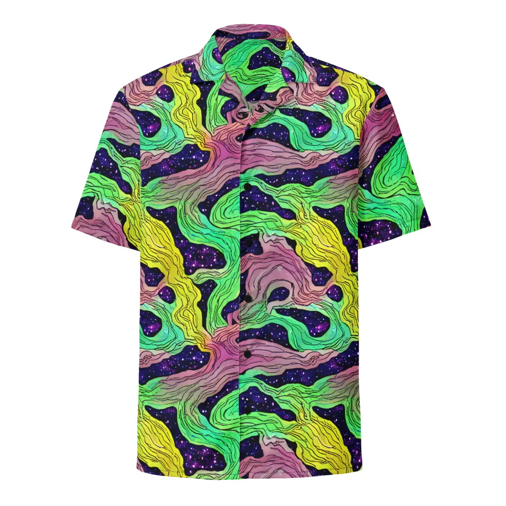 Psychedelic Tides on Button Shirt — Front