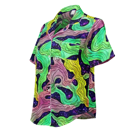 Psychedelic Tides on a Women's Short Sleeve Pajama Top