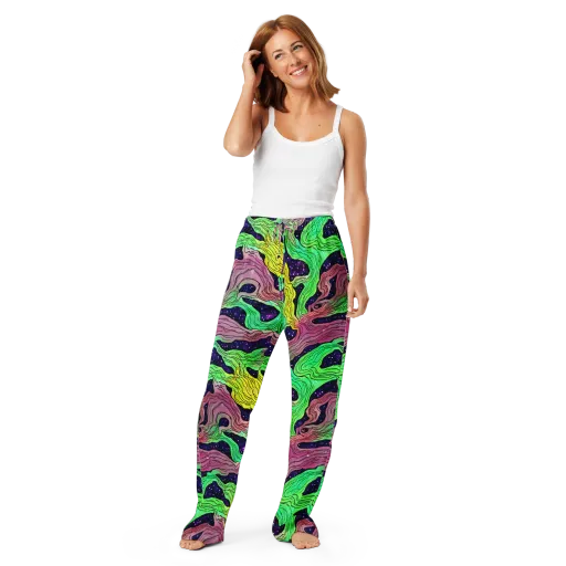 Psychedelic Tides on a Women's Pajama Pants