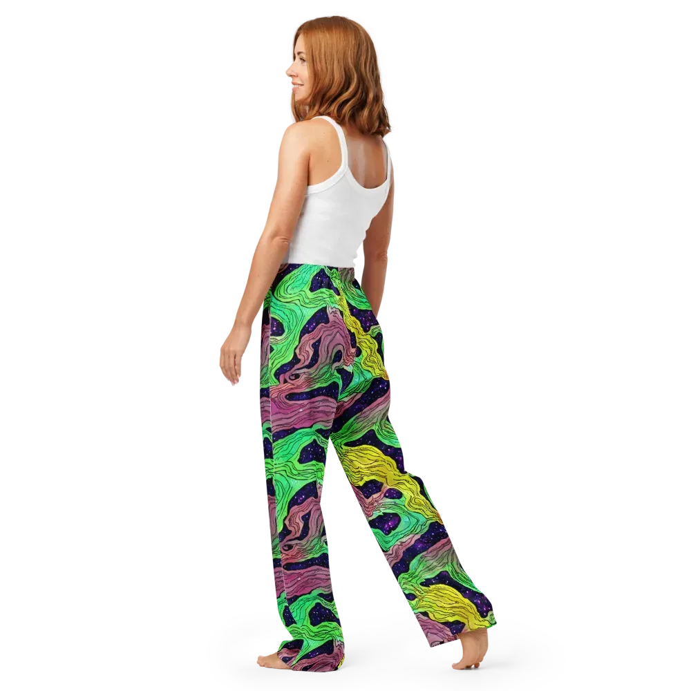Psychedelic Tides on Women's Pajama Pants — Back
