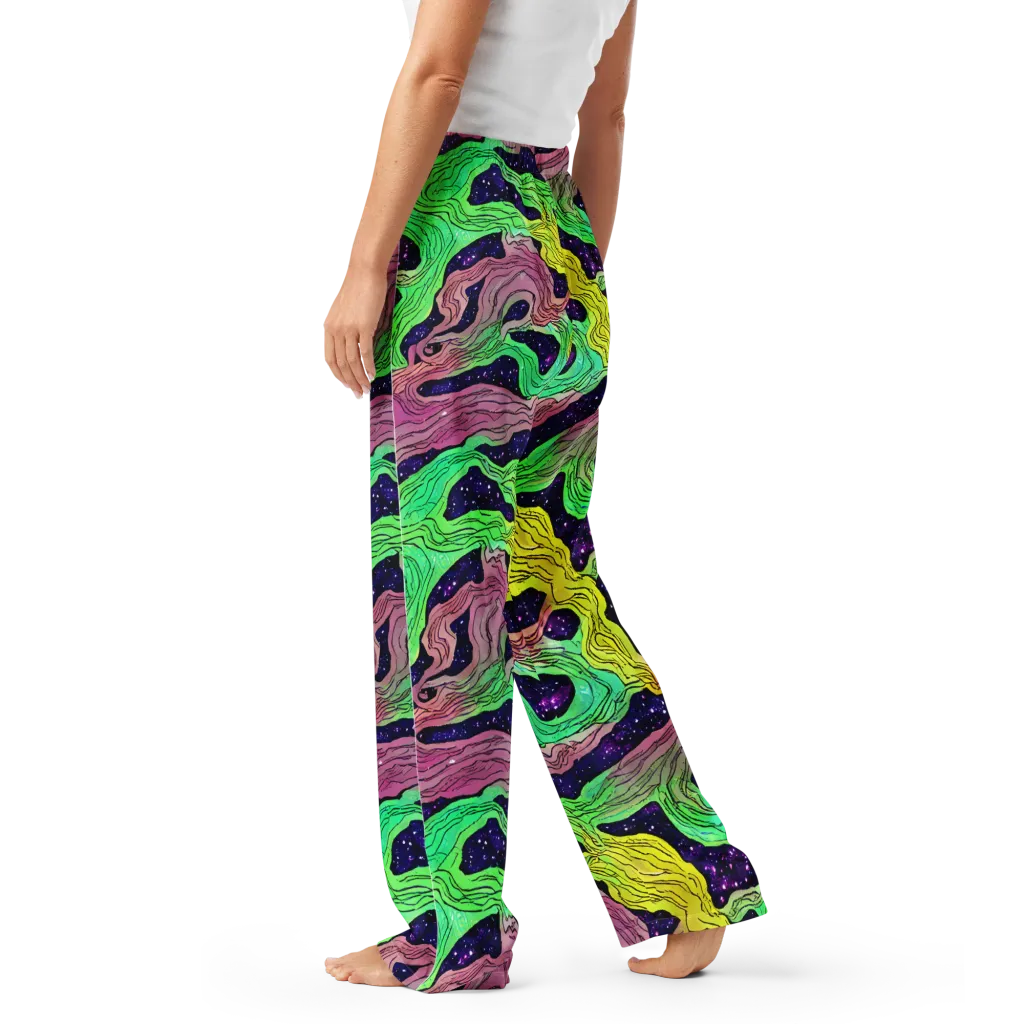 Psychedelic Tides on Women's Pajama Pants — Left