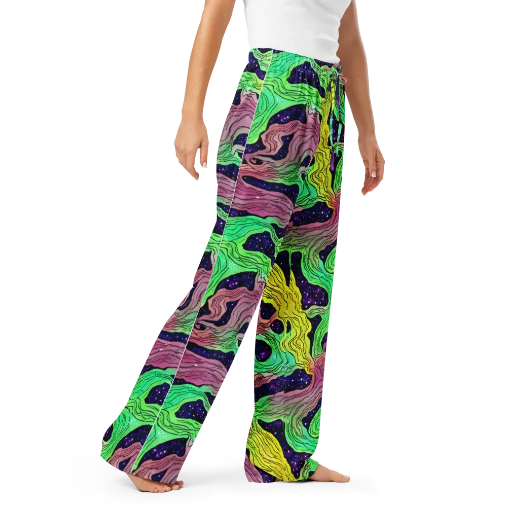 Psychedelic Tides on Women's Pajama Pants — Right Front