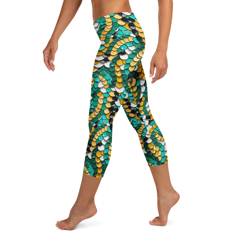 Jewel Scale on Capri Leggings — Left