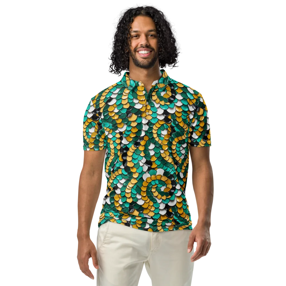 Jewel Scale on Men's Slim Fit Polo Shirt — Front