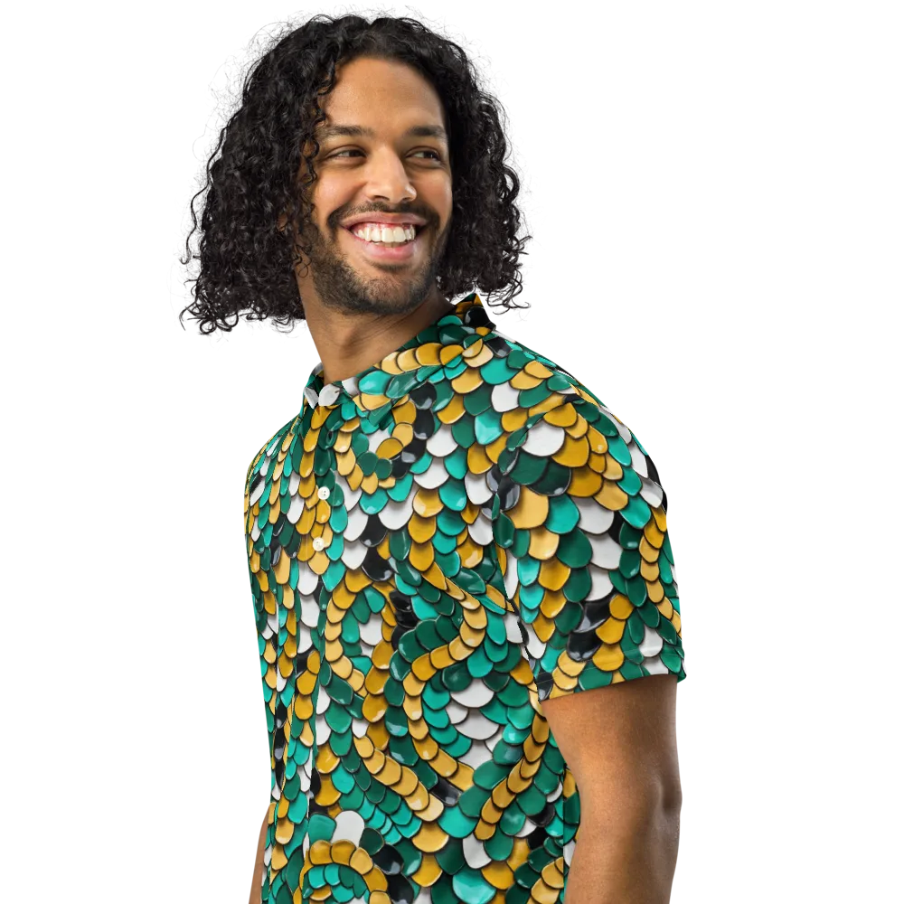 Jewel Scale on Men's Slim Fit Polo Shirt — Left Front