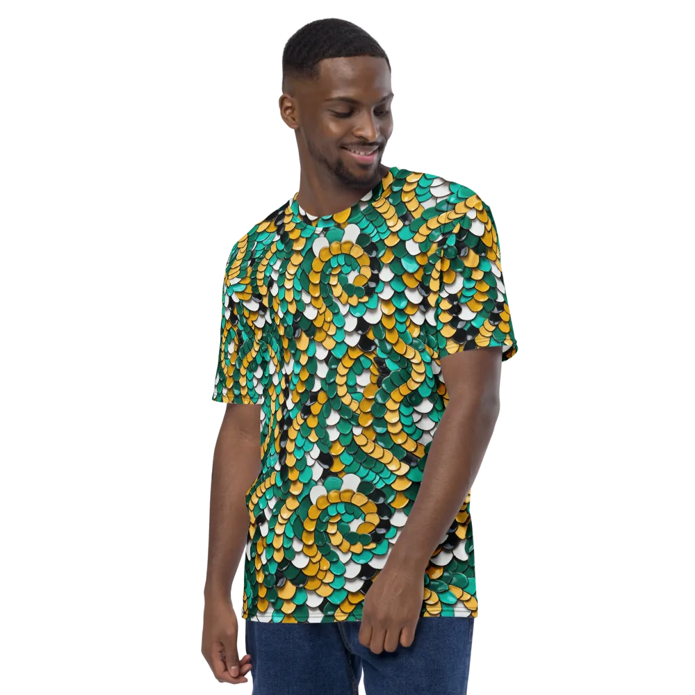 Jewel Scale on Men's Crew Neck T-Shirt — Left