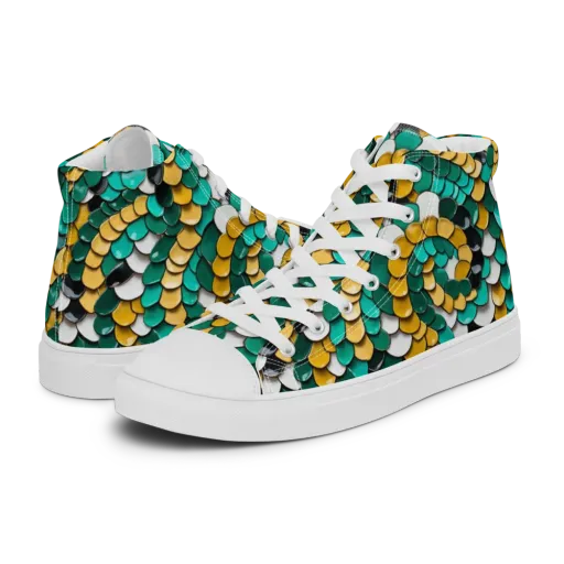 Jewel Scale on a Men's High Top Canvas Shoes