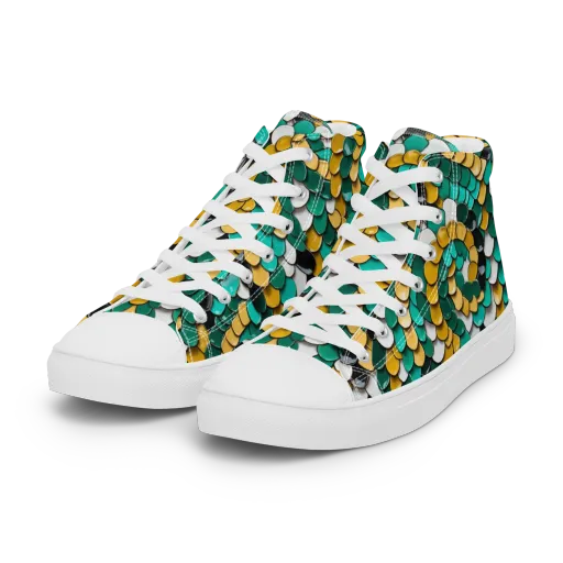 Jewel Scale on a Women's High Top Canvas Shoes