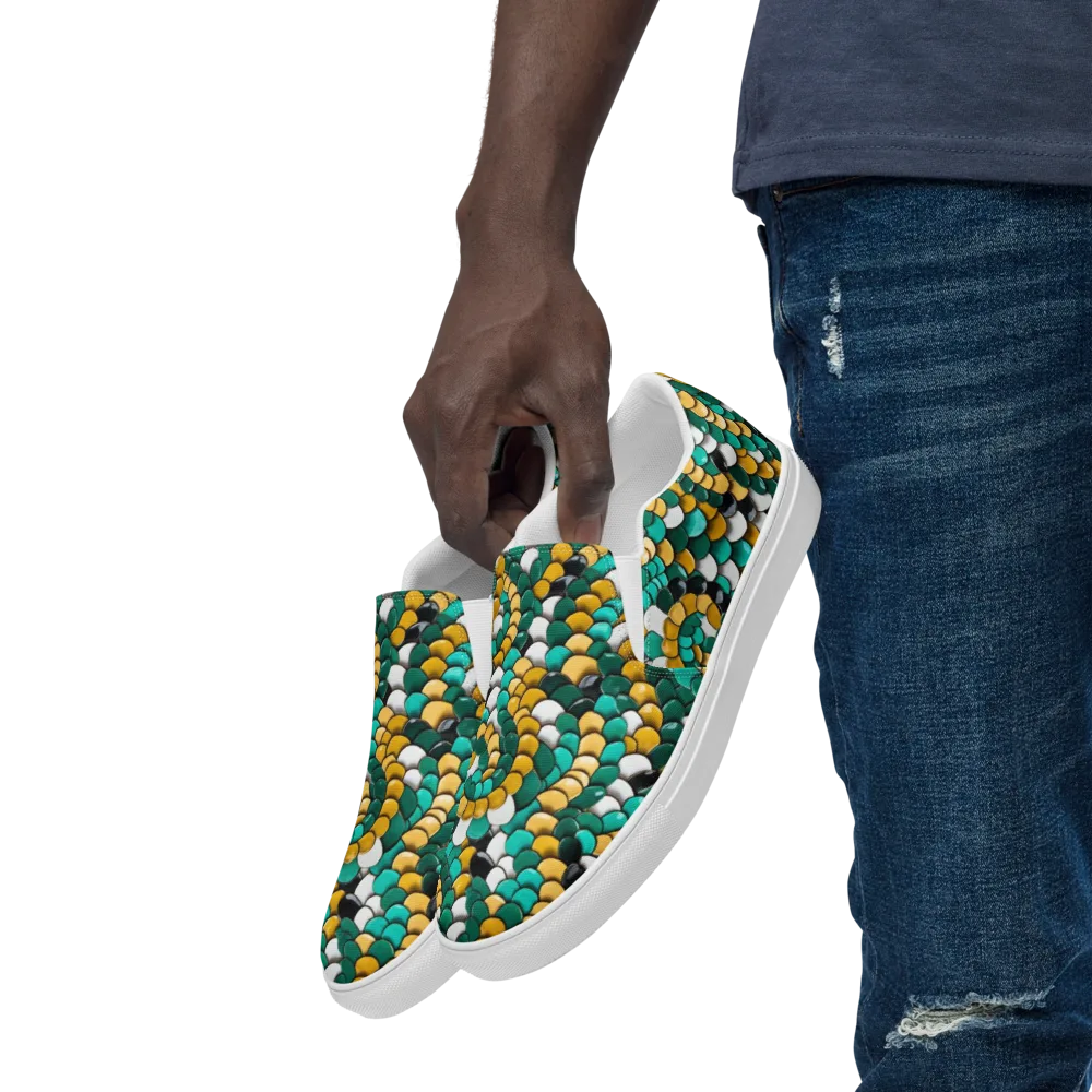 Jewel Scale on Men's Slip-On Canvas Shoes — Left Front