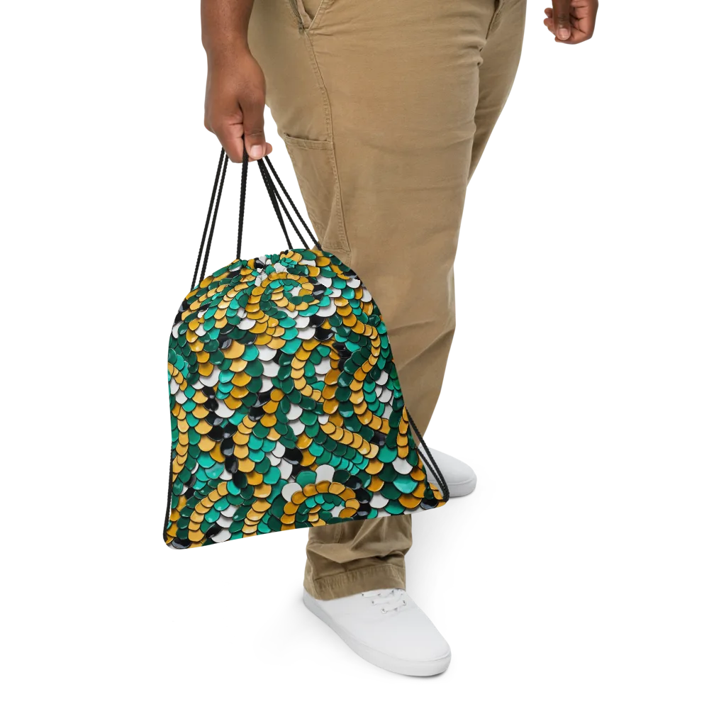 Jewel Scale on Drawstring Bag — Front