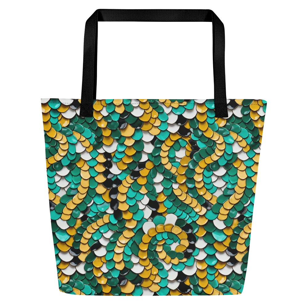 Jewel Scale on Large Tote Bag W/ Pocket — Front