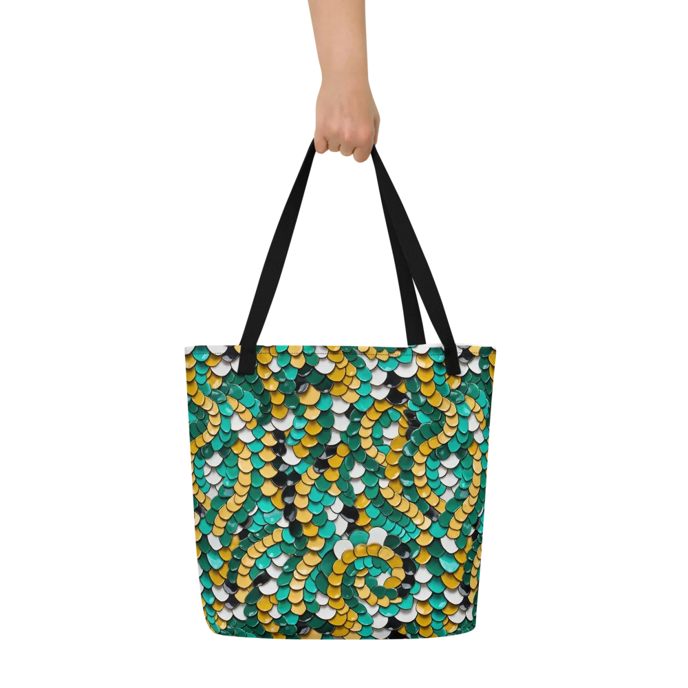 Jewel Scale on Large Tote Bag W/ Pocket — Front