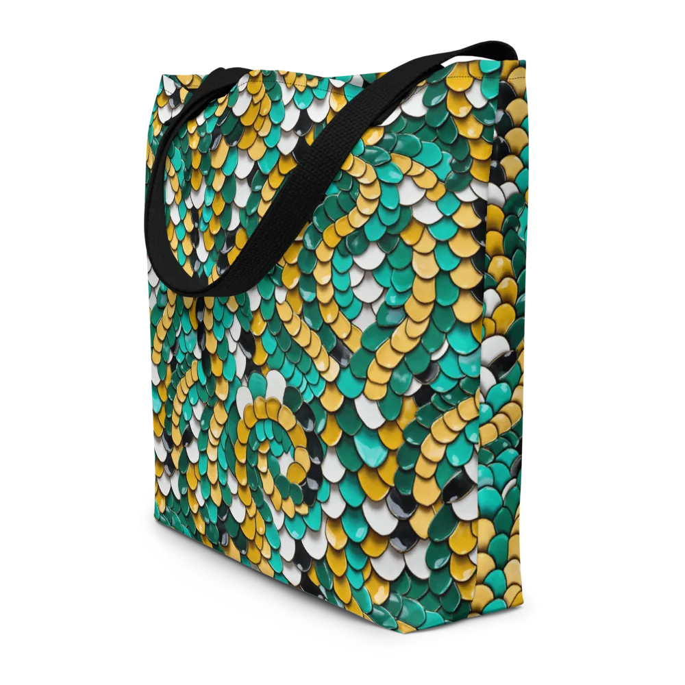 Jewel Scale on Large Tote Bag W/ Pocket — Front