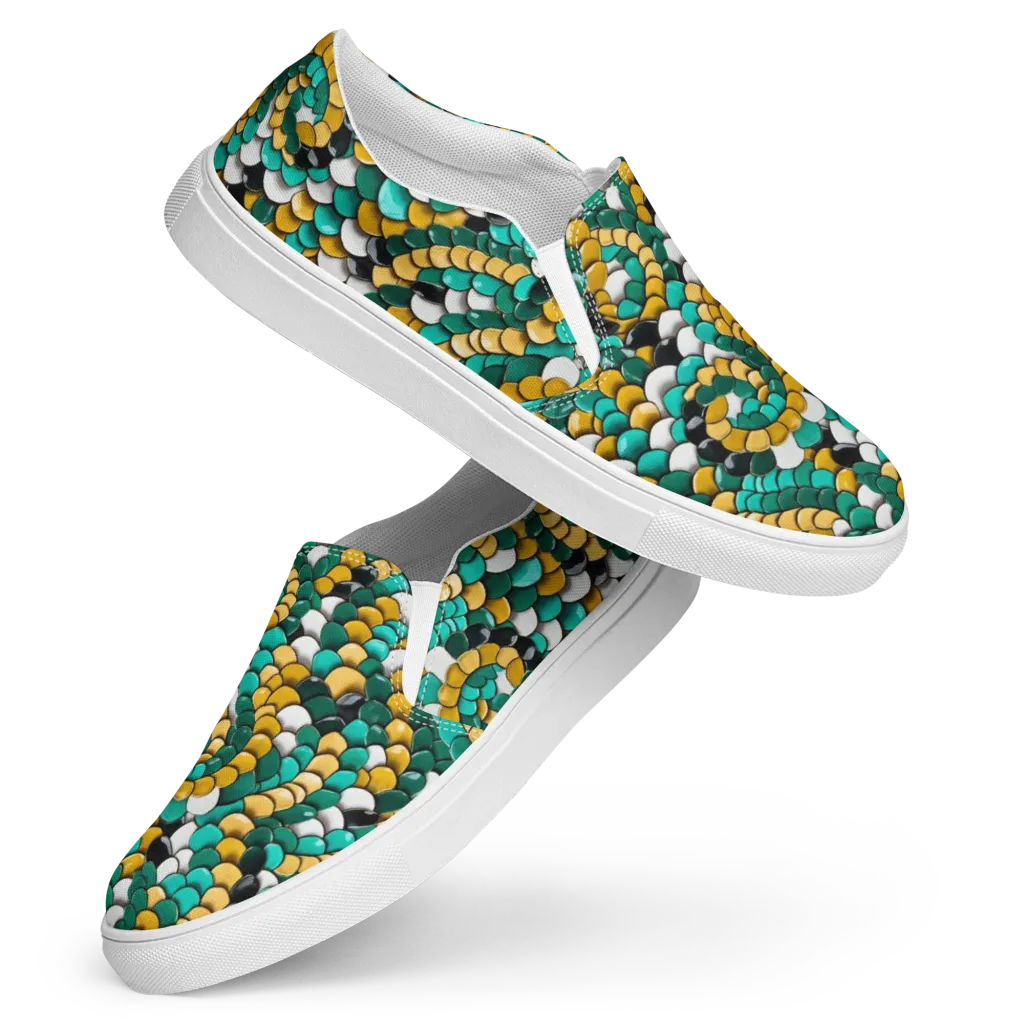 Jewel Scale on Women's Slip-On Canvas Shoes — Front