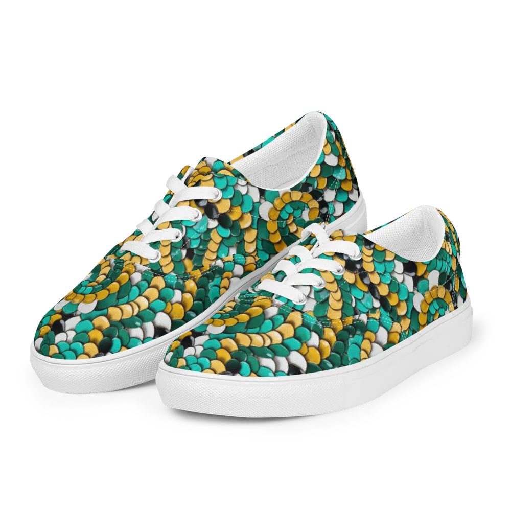Jewel Scale on Men's Lace-Up Canvas Shoes — Left Front