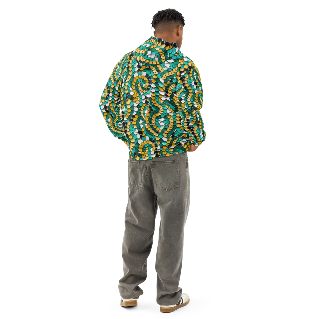 Jewel Scale on Cotton Hoodie — Back