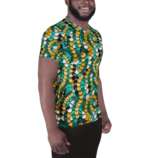 Jewel Scale on a Men's Athletic T-Shirt