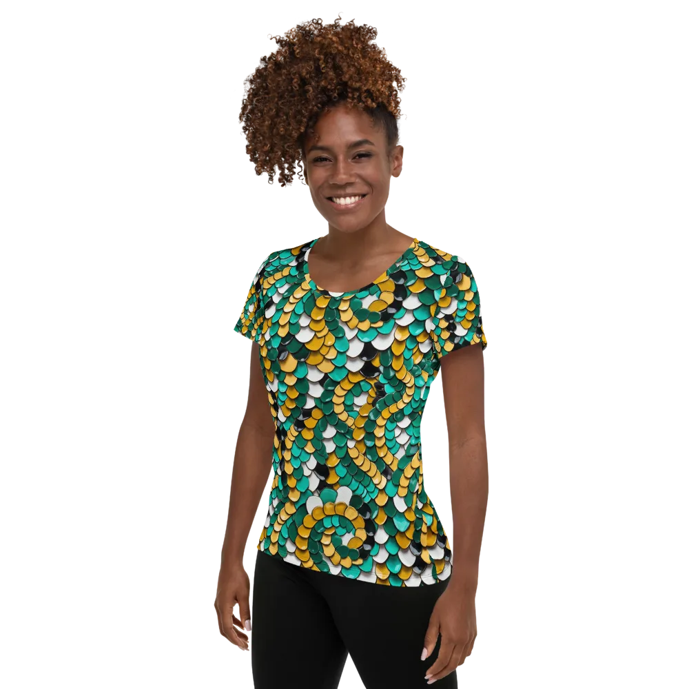 Jewel Scale on Women's Athletic T-Shirt — Left