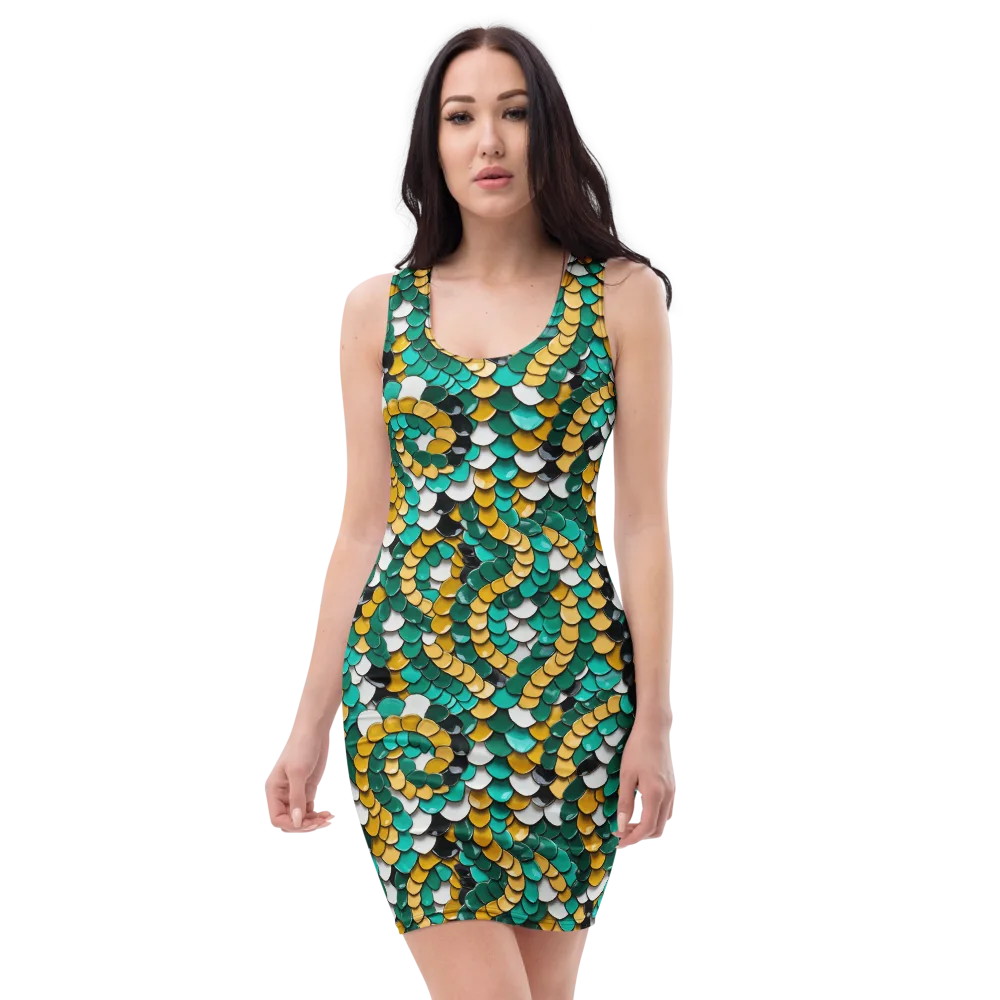 Jewel Scale on Bodycon Dress — Front