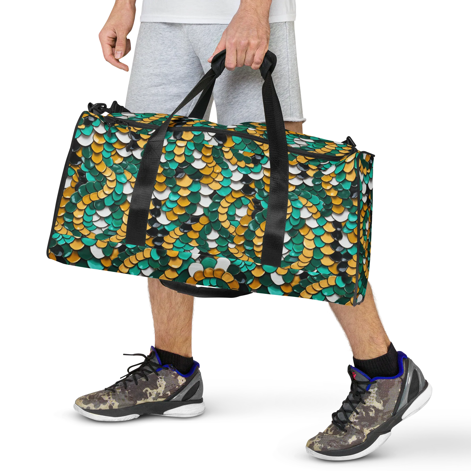 Jewel Scale on Duffle Bag — Front