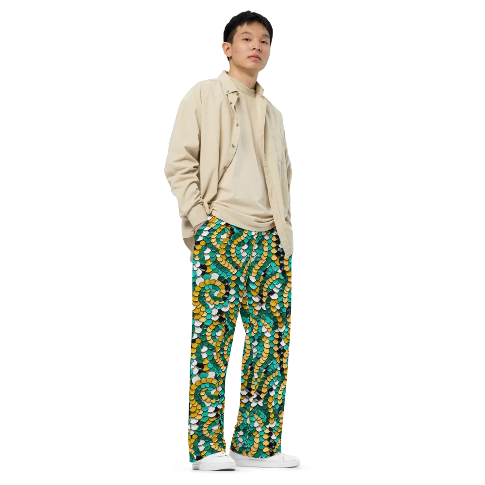Jewel Scale on Wide-Leg Pants — Right Front
